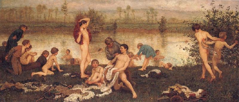 Frederick Walker,ARA,RWS The Bathers oil painting image